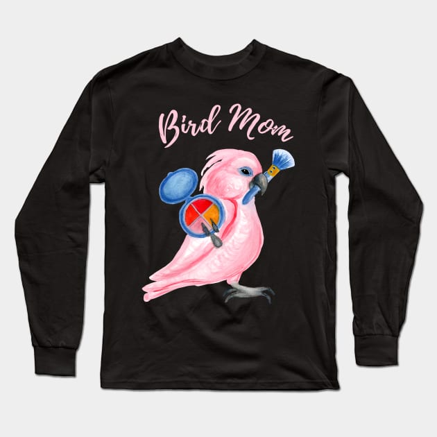 Cockatoo Parrot Bird Mom Long Sleeve T-Shirt by IvyLilyArt